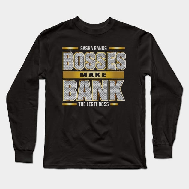 Sasha Banks Bosses Make Bank Long Sleeve T-Shirt by MunMun_Design